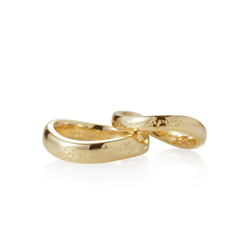 Serendipity wedding ring Set (L&M) 14K gold