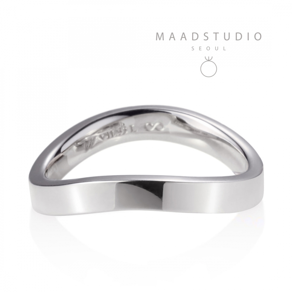 MR-VII Square Infinity wedding band ring 3.0mm (m) 14K White gold