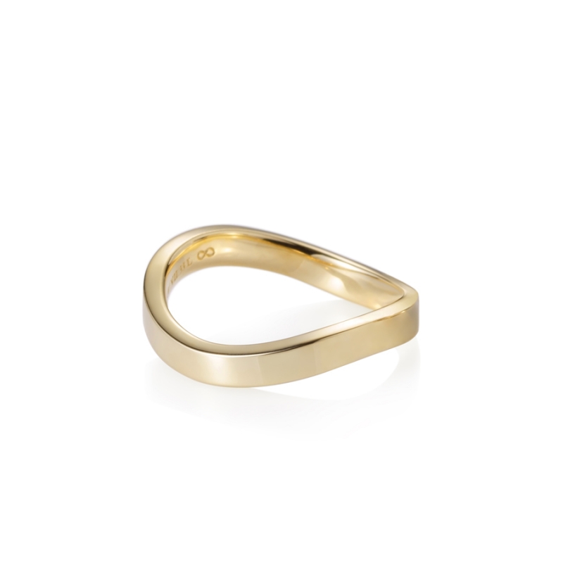MR-VII Square Infinity band wedding ring Set 3.0mm & 2.0mm & 1.0mm 14K gold CZ
