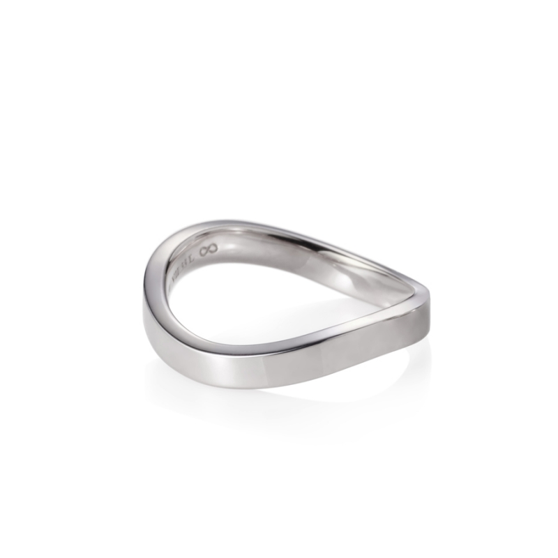 MR-VII Square Infinity band wedding ring Set 3.0mm & 2.0mm & 1.0mm 14K White gold CZ