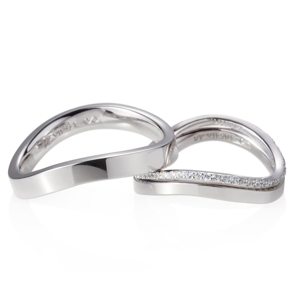 MR-VII 스퀘어밴드_Infinity 커플링 3.0mm+2.0mm+1.0mm (대+소+소cz) 14K 화이트골드