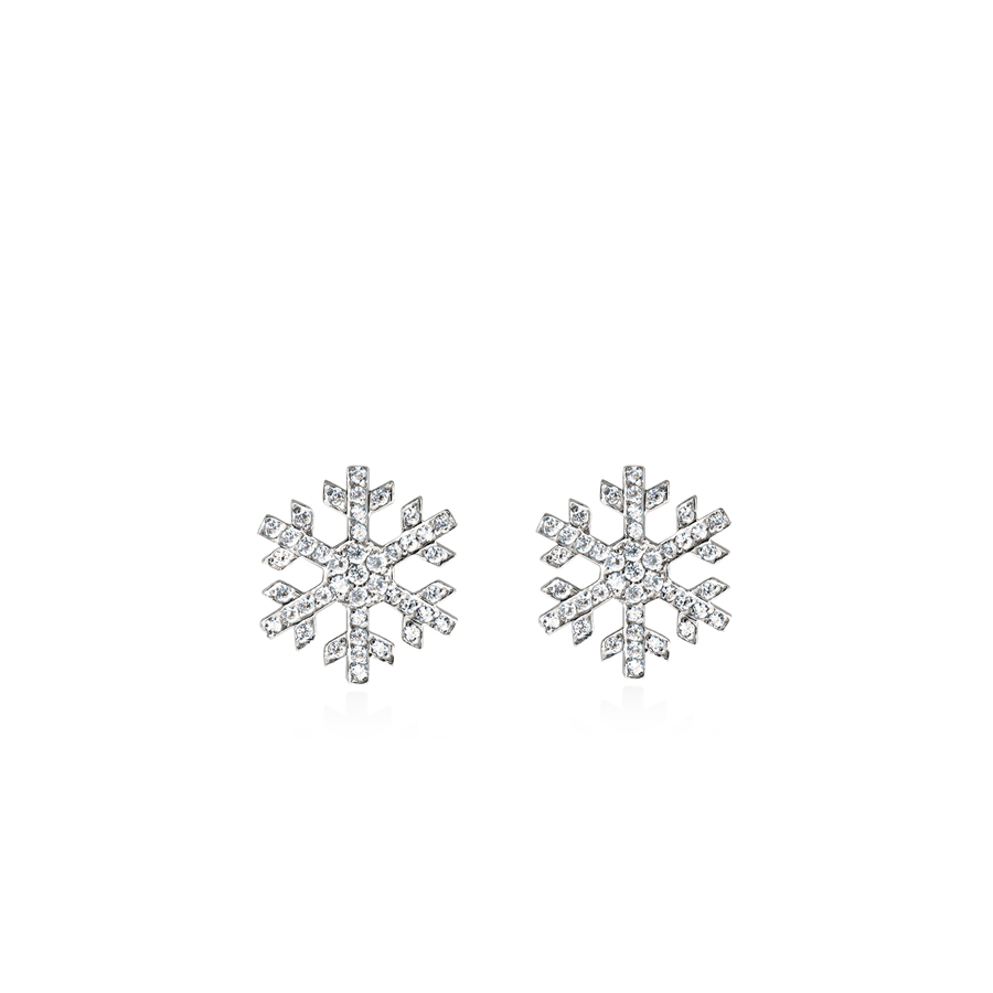 Yukinohana earring 14k White gold CZ