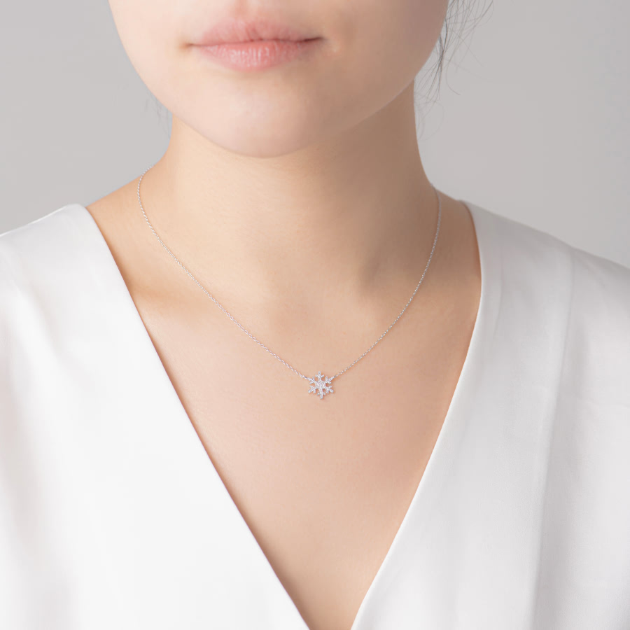 눈의 꽃 목걸이 (소) Silver_925 CZ