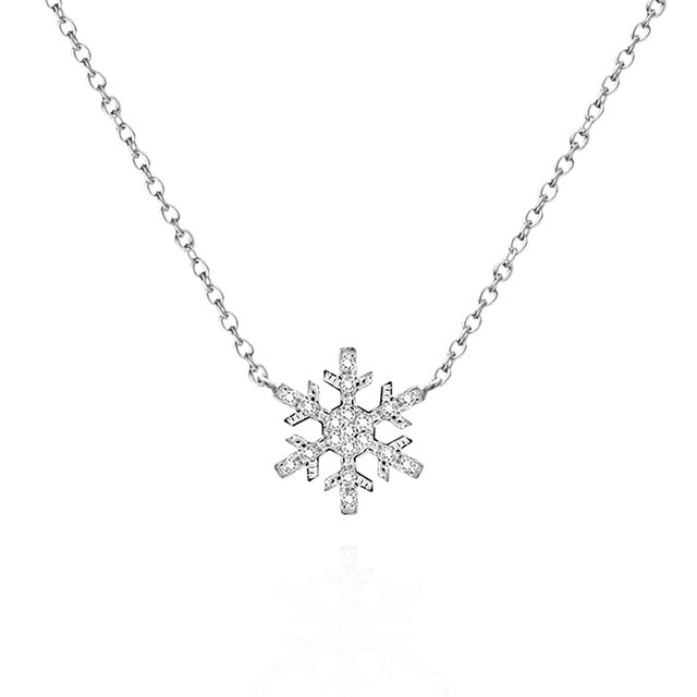 눈의 꽃 목걸이 (소) Silver_925 CZ