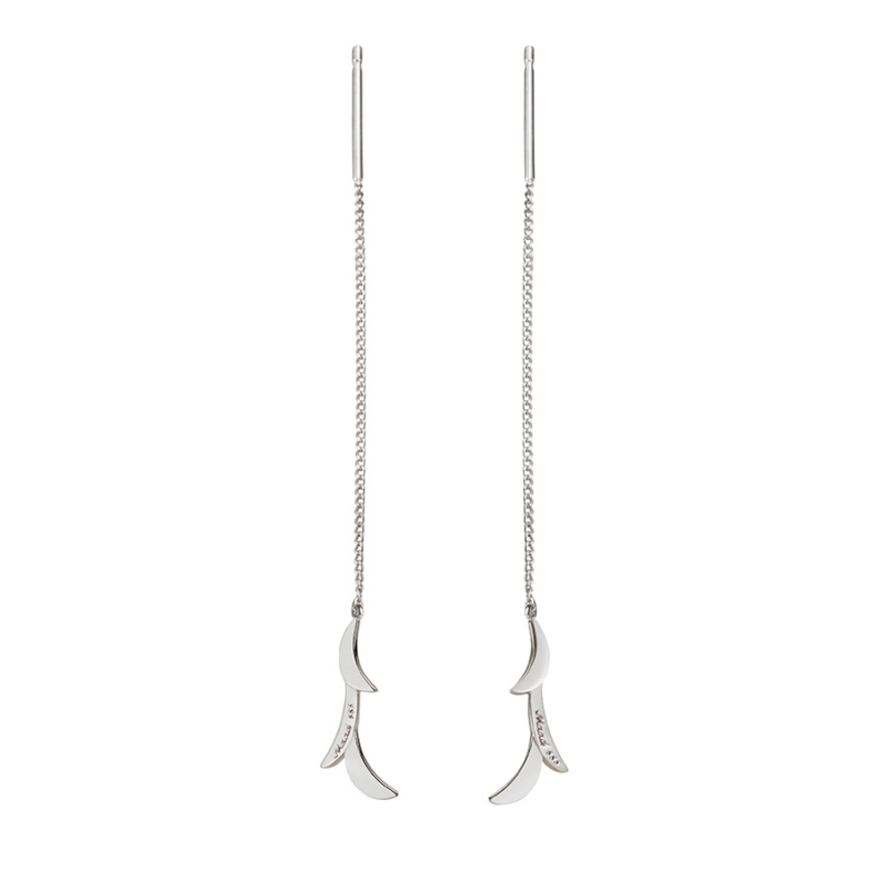Orchid II chain earring sterling silver CZ