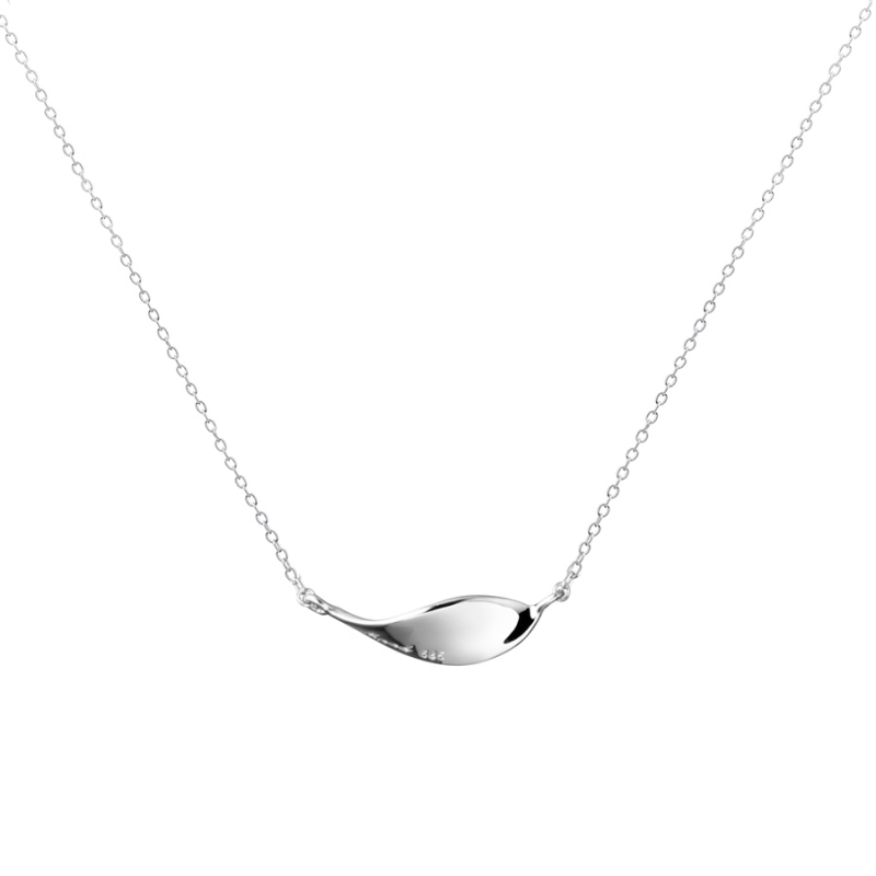 Willow leaf flit pendant sterling silver