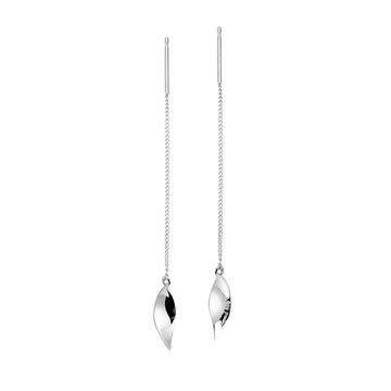 Willow leaf flit chain drop earring sterling silver