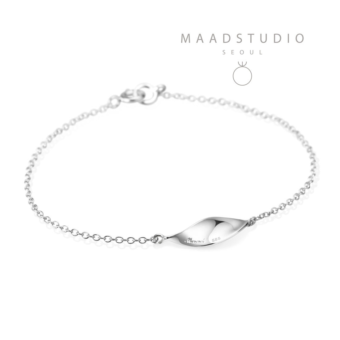 Willow leaf flit bracelet sterling silver