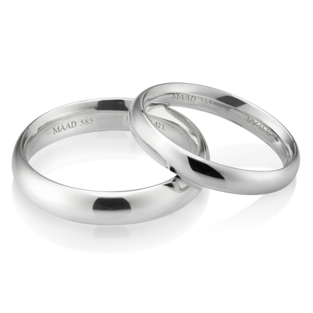 MR-II 오벌밴드 커플링 4.2mm+3.2mm (대+소) 14k 화이트골드