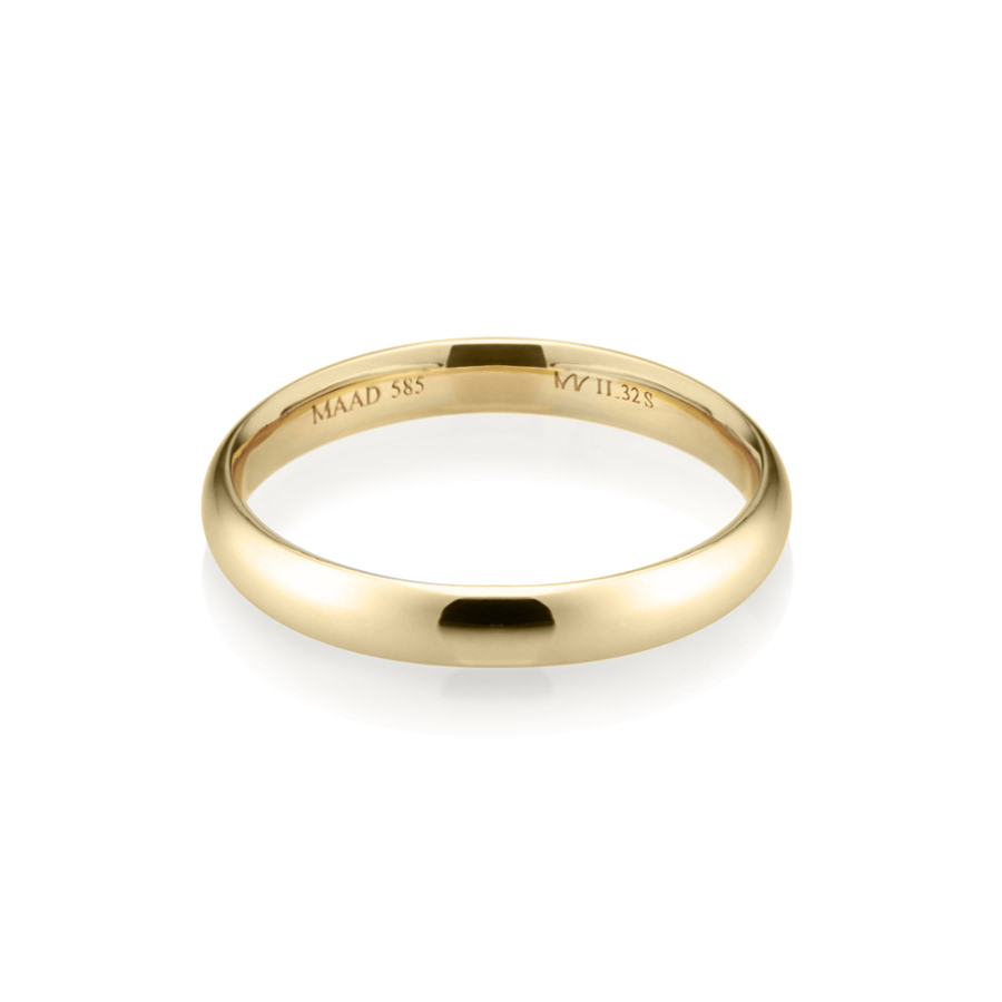 MR-II Oval wedding band ring 3.2mm 14k gold