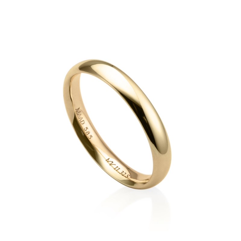 MR-II Oval wedding band ring 3.2mm 14k gold