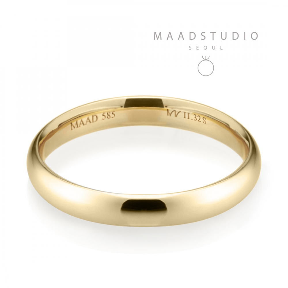 MR-II Oval wedding band ring 3.2mm 14k gold