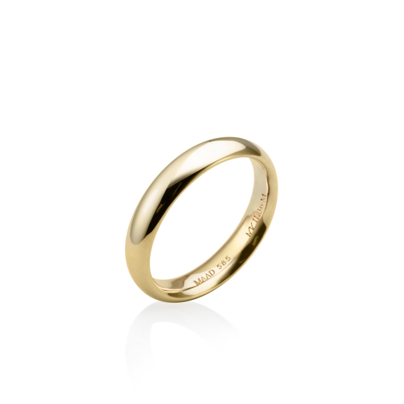 MR-II Oval wedding band ring 3.6mm 14k gold