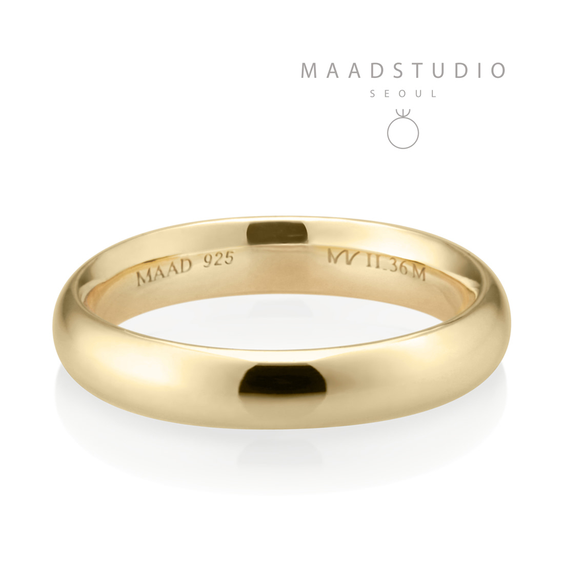 MR-II Oval wedding band ring 3.6mm 14k gold