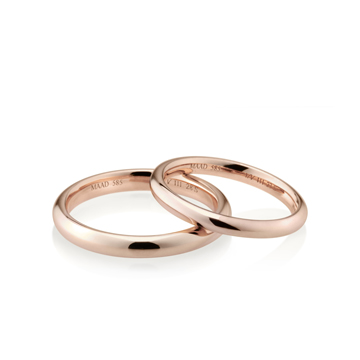 MR-III Oval dome band Set 2.8mm & 2.3mm 14k Red gold