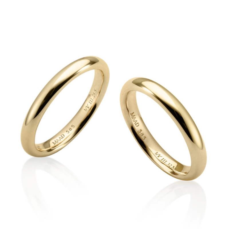 MR-III Oval dome band Set 3.2mm+2.8mm 14k gold