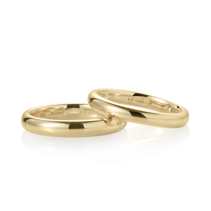 MR-III Oval dome band Set 3.6mm+3.2mm 14k gold