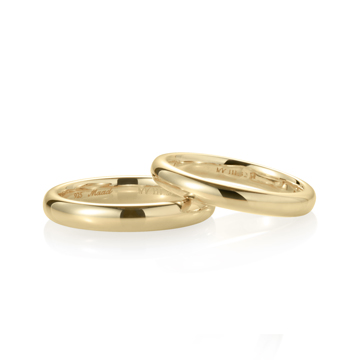 MR-III Oval dome band Set 3.6mm+3.2mm 14k gold