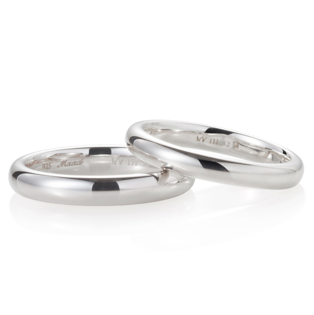 MR-III 오벌돔밴드 커플링 3.6mm+3.2mm (중+중) 14k 화이트골드