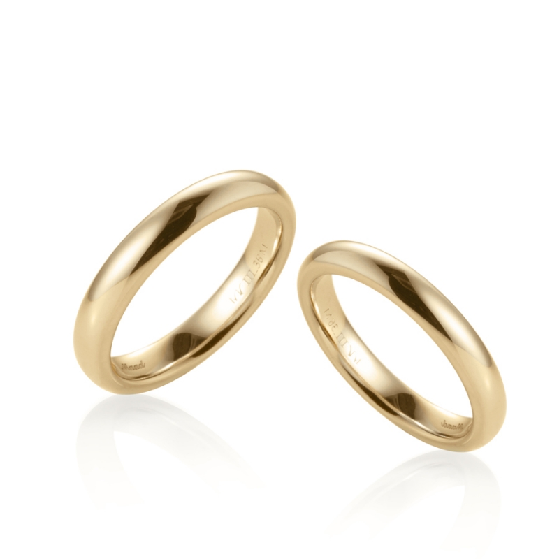MR-III Oval dome band Set 3.9mm+3.6mm 14k gold