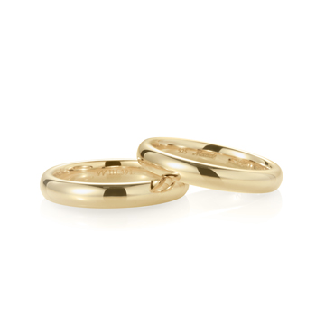 MR-III Oval dome band Set 3.9mm+3.6mm 14k gold