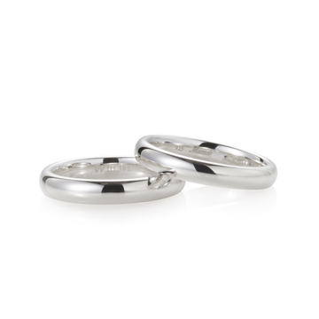 MR-III Oval dome band Set 3.9mm+3.6mm Sterling silver