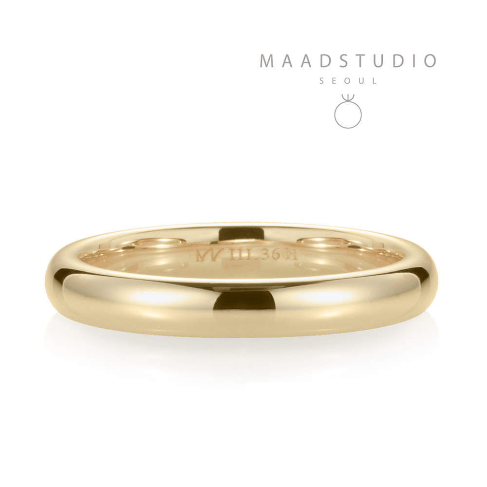 MR-III Oval dome band 3.6mm 14k gold