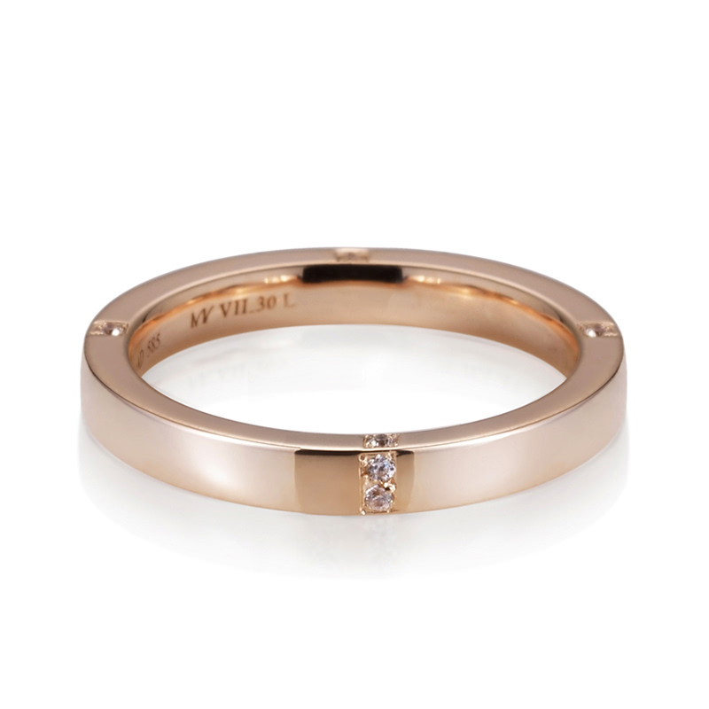 MR-VII 스퀘어밴드링 3.0mm (대) 14k 레드골드 diamond