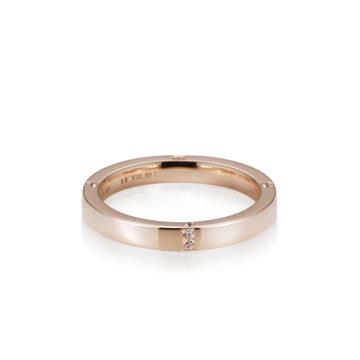 MR-VII Square band 3.0mm diamond 14k Red gold