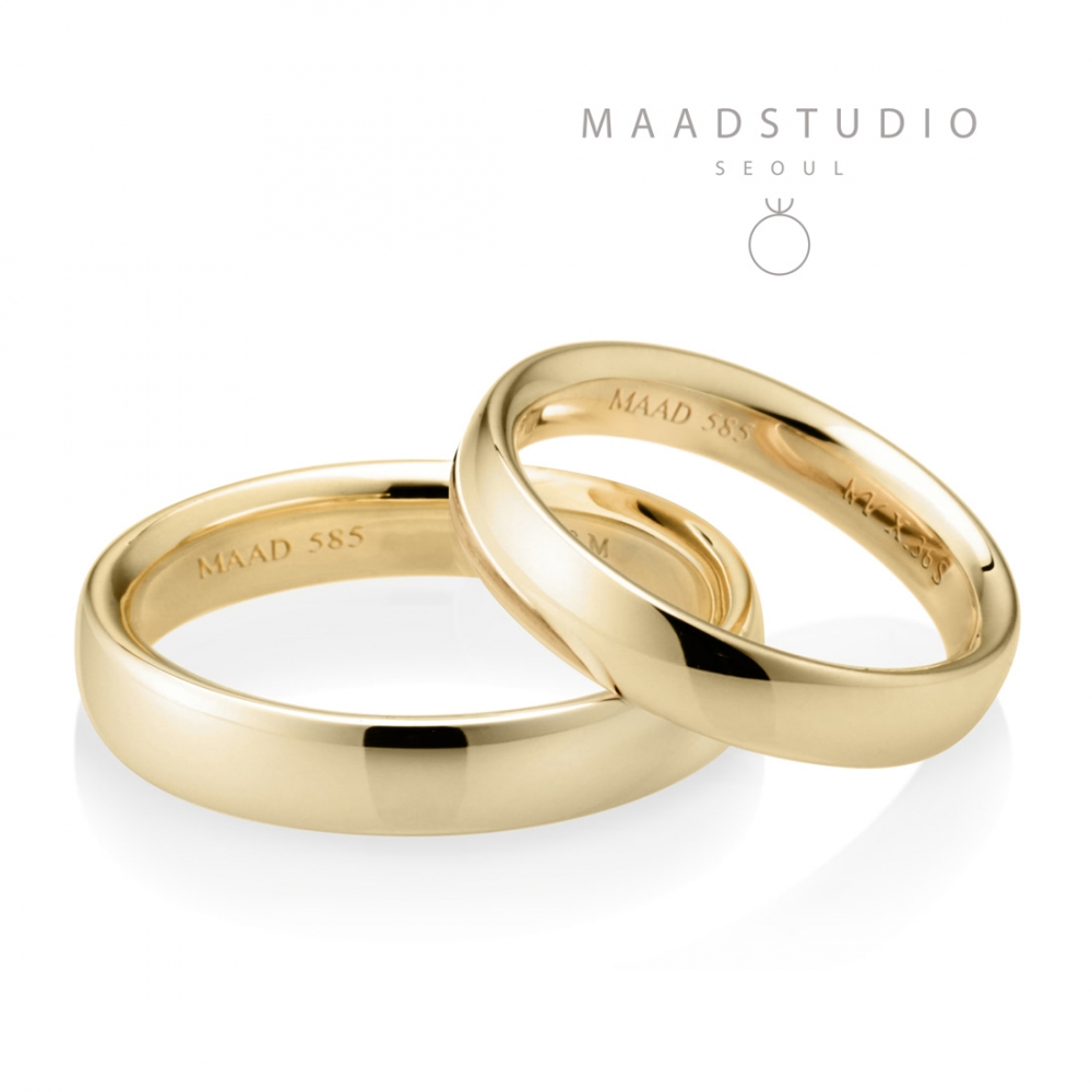 MR-X Flat oval band Set 4.2mm+3.6mm 14k gold