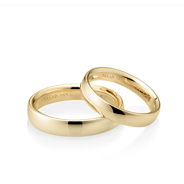 MR-X Flat oval band Set 4.2mm+3.6mm 14k gold