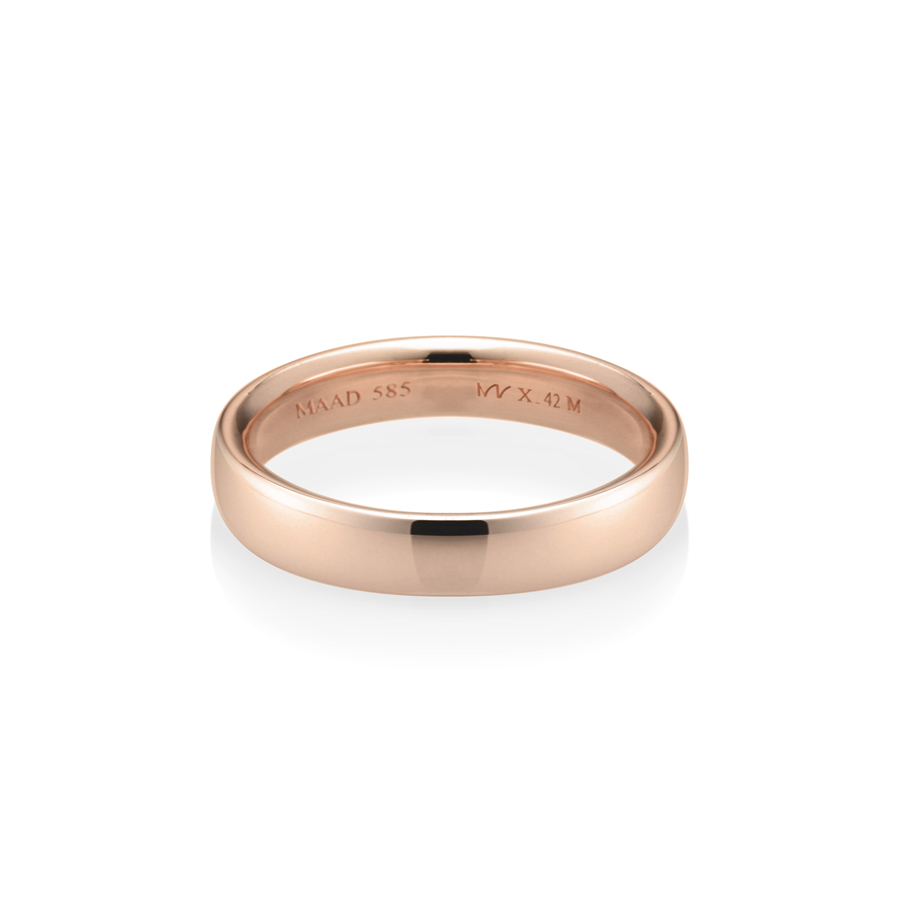 MR-X Flat oval band 4.2mm 14k Red gold