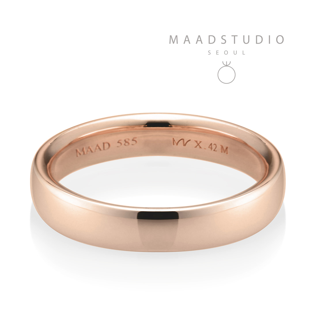 MR-X Flat oval band 4.2mm 14k Red gold