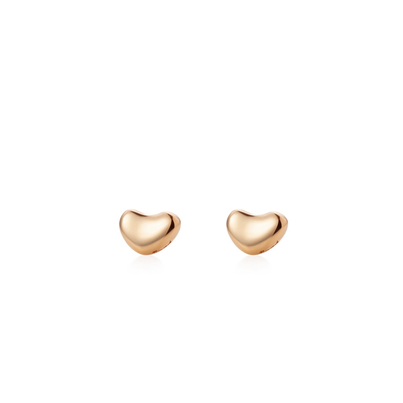 Pebble heart earring (S) 14k Red gold
