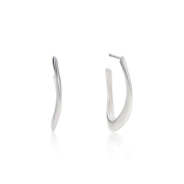 Lake wave hoop earring Sterling silver