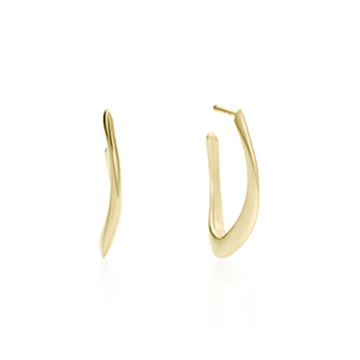 Lake wave hoop earring 14k gold