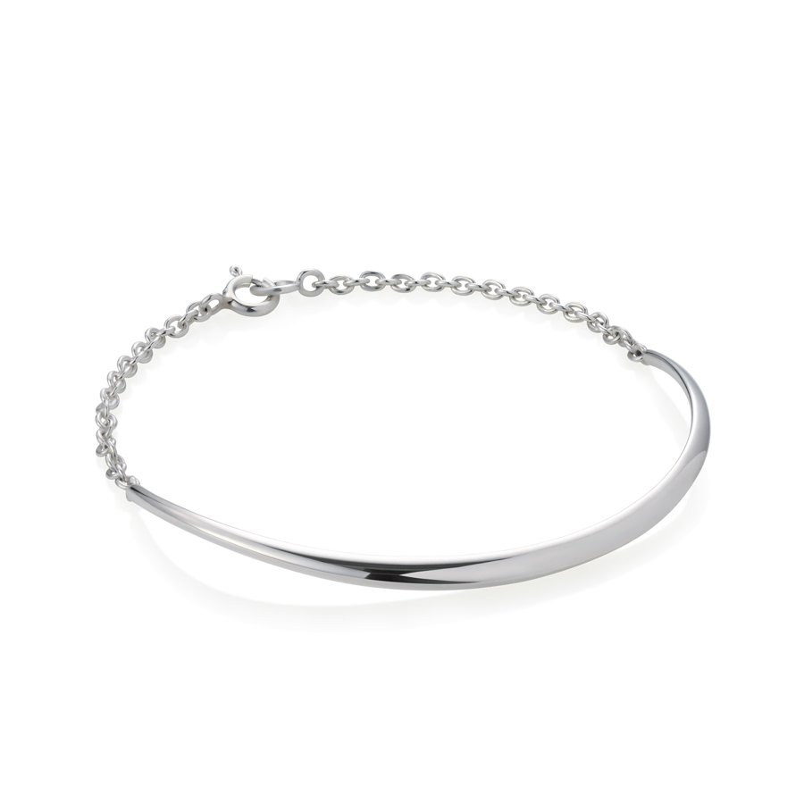 Lake wave slim chain bracelet Sterling silver