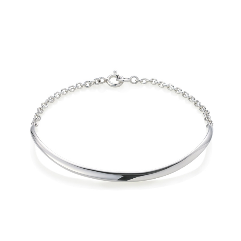 Lake wave slim chain bracelet Sterling silver