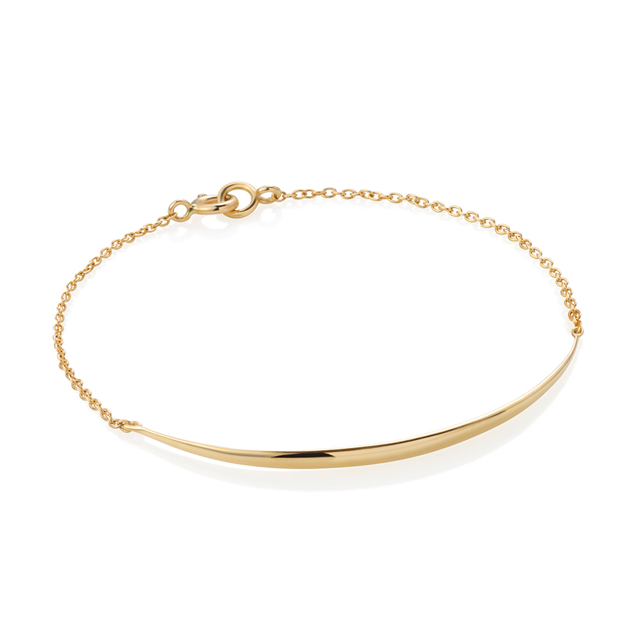 Willow leaf slim bracelet 14k gold