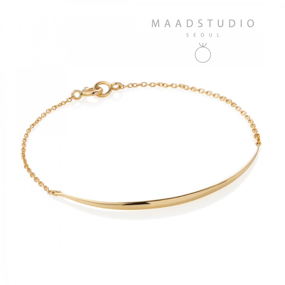 Willow leaf slim bracelet 14k gold