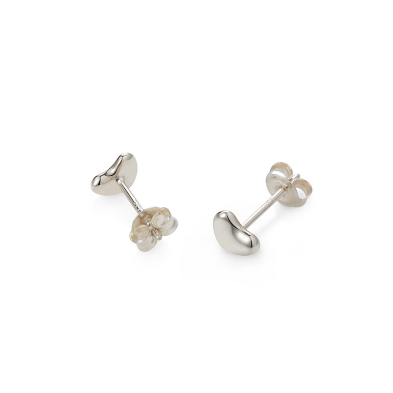 Pebble heart earring (S) Sterling silver