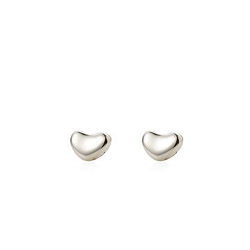 Pebble heart earring (S) Sterling silver