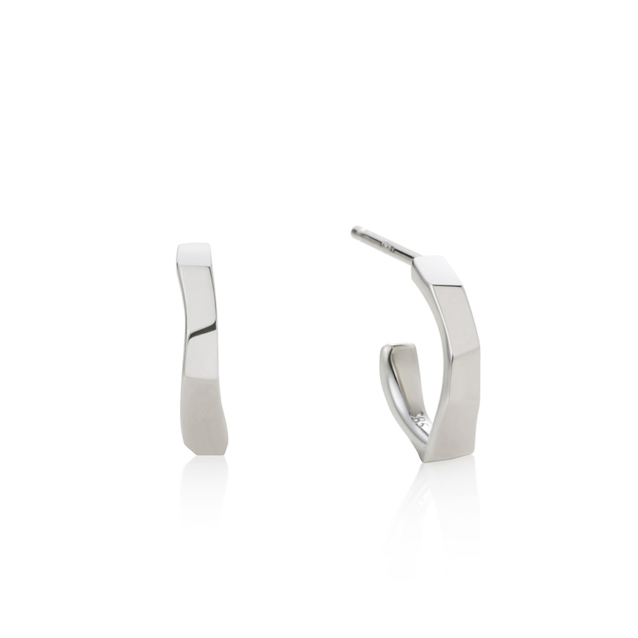 Twig hoop earrings Sterling silver