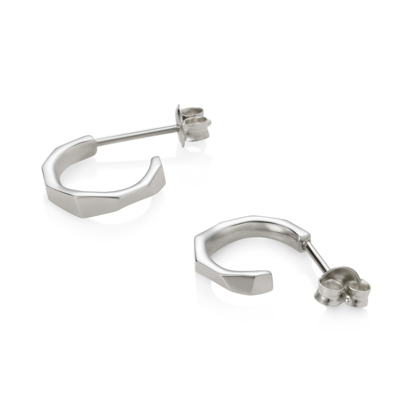 Twig hoop earrings Sterling silver