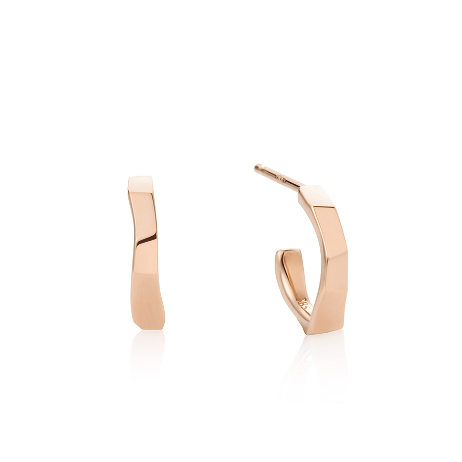 Twig hoop earrings 14k Red gold