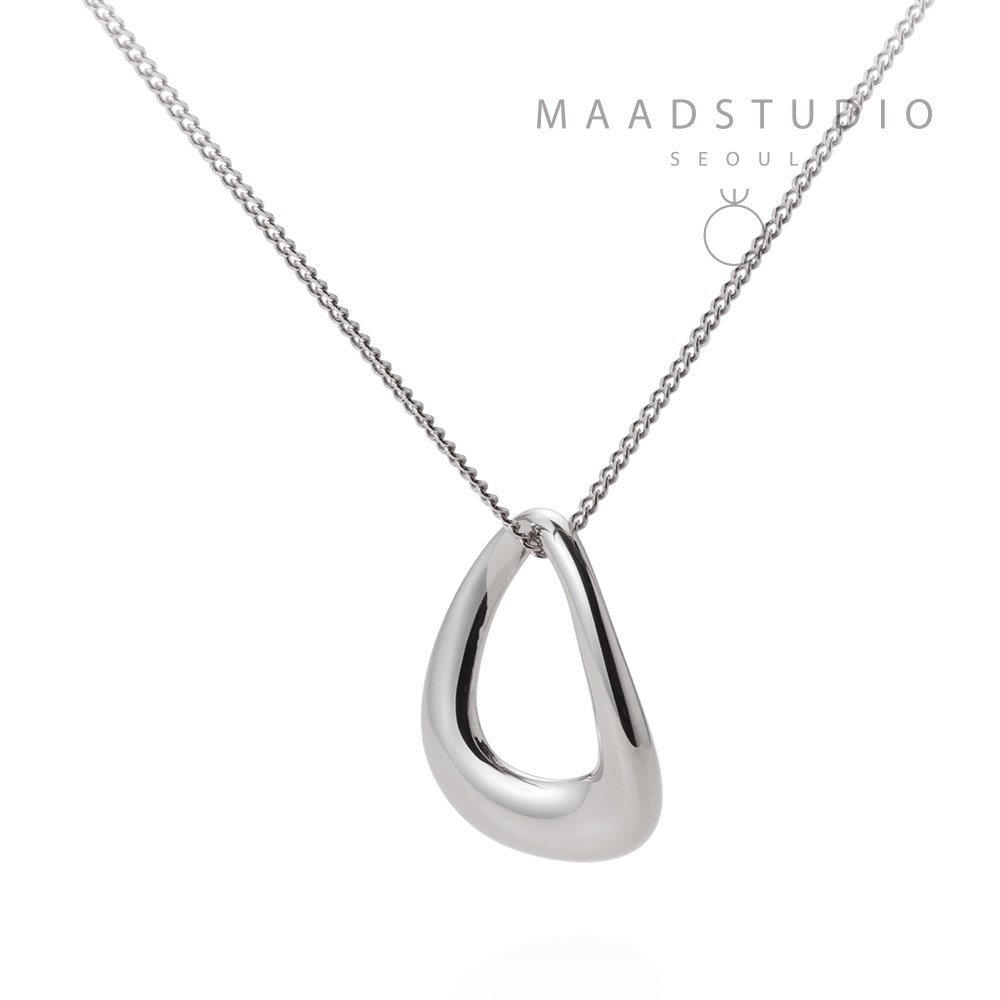 Spring rain pendant (M) 14k white gold