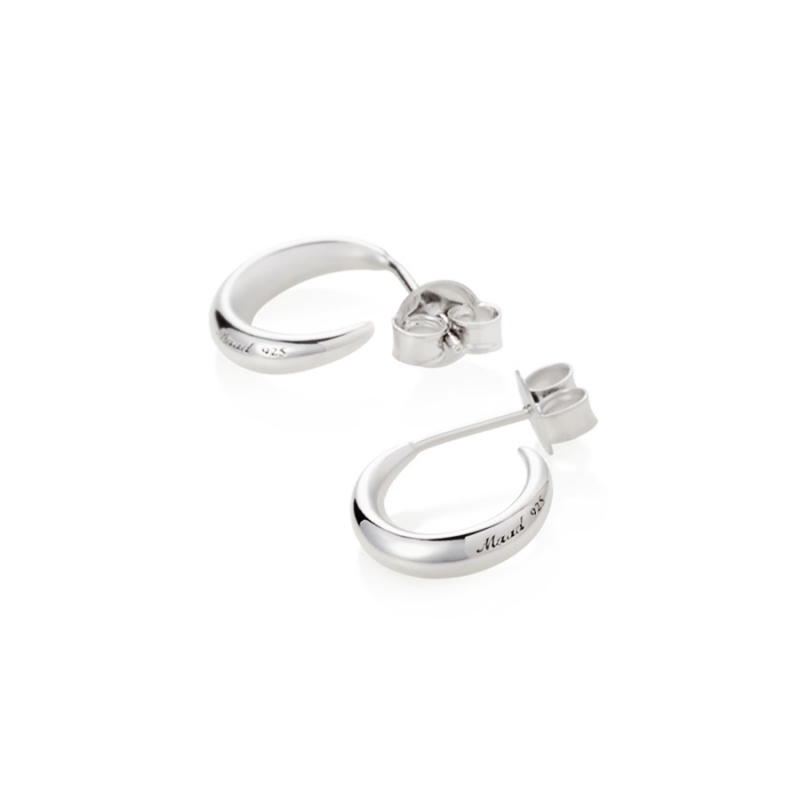 Drop dome huggies 3mm Sterling silver
