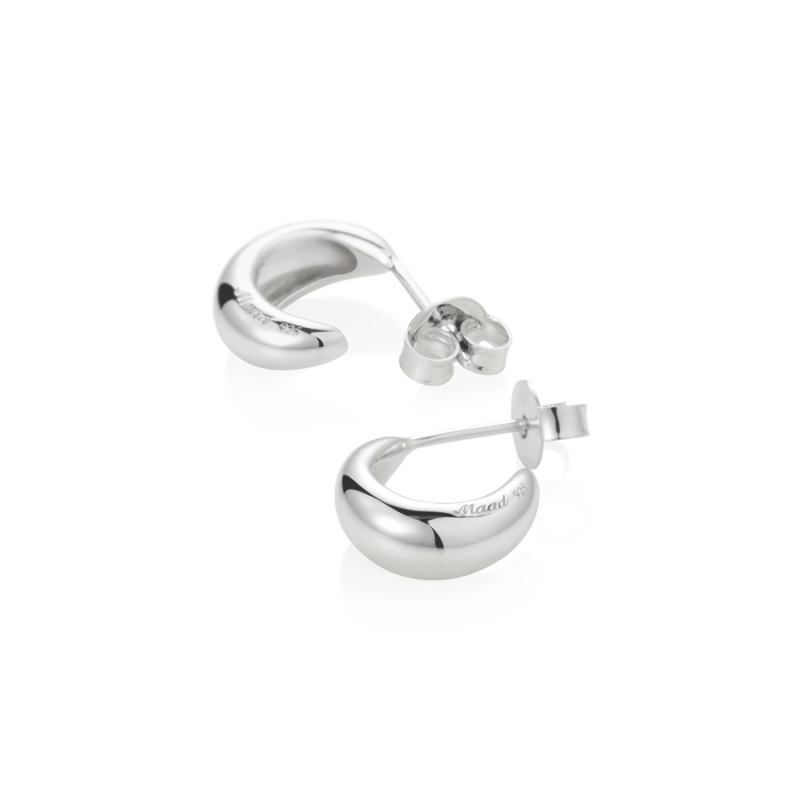 Drop dome huggies 5mm hollow Sterling silver