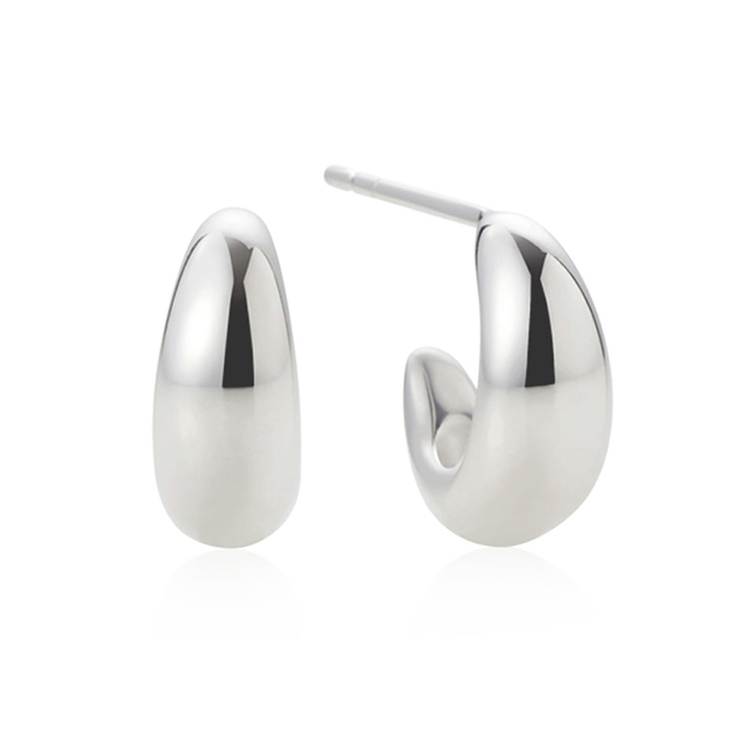 돔드롭 링 귀걸이 5mm hollow Silver_925
