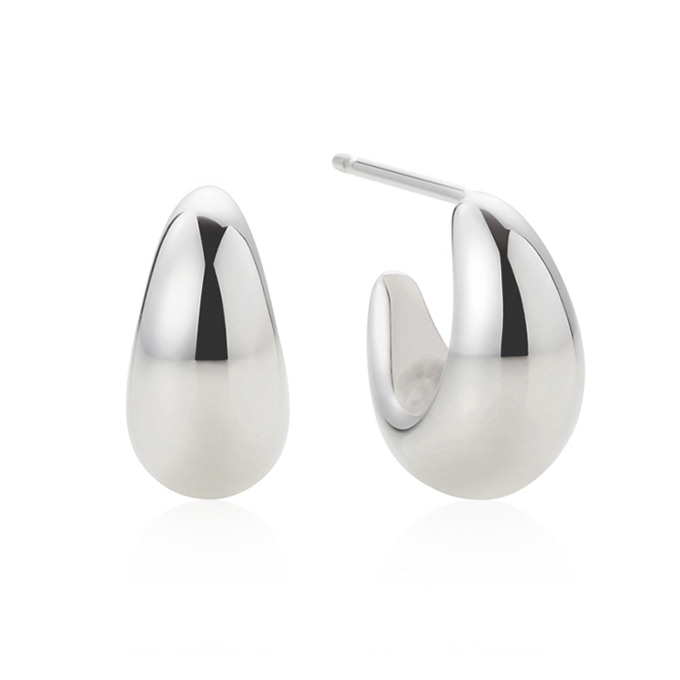 돔드롭 링 귀걸이 6mm hollow Silver_925